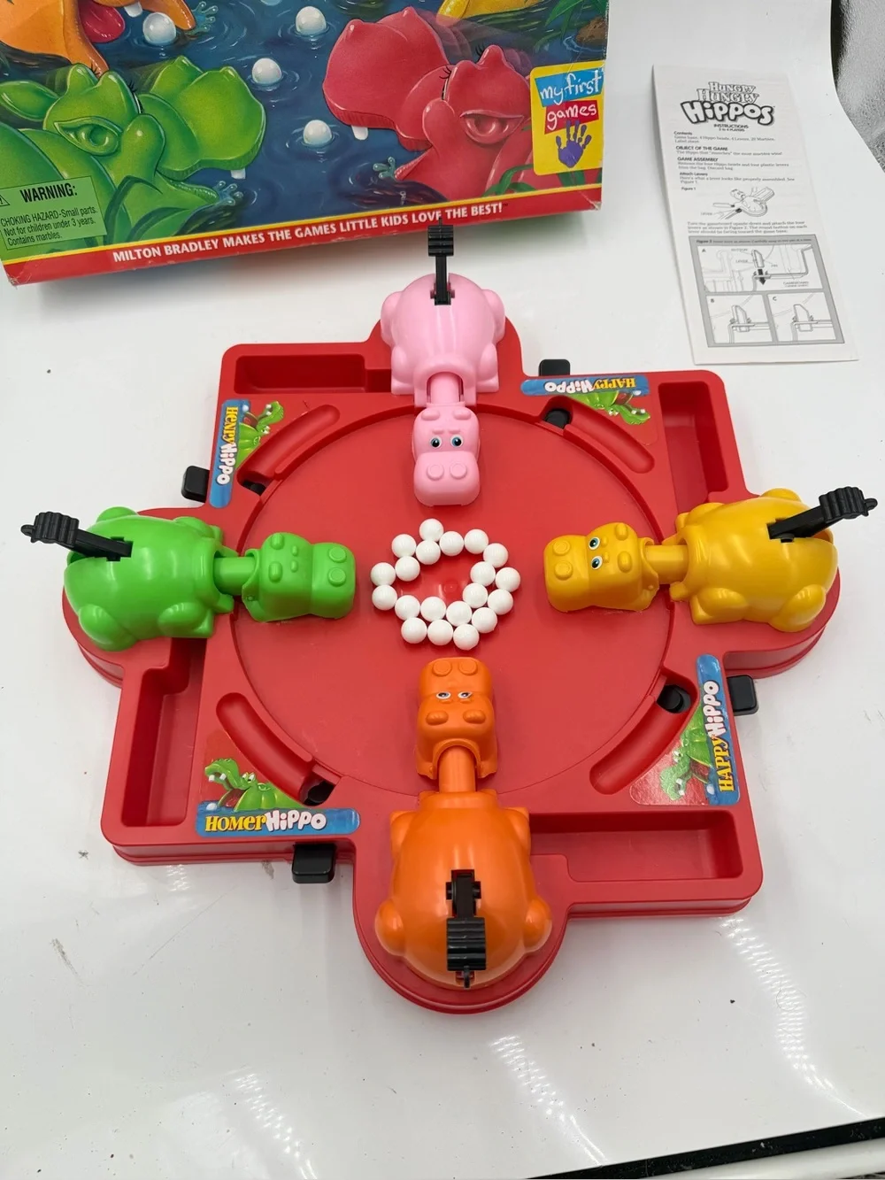 Vintage Hungry Hungry Hippos Milton Bradley 1994 Classic Kids Game - Complete,